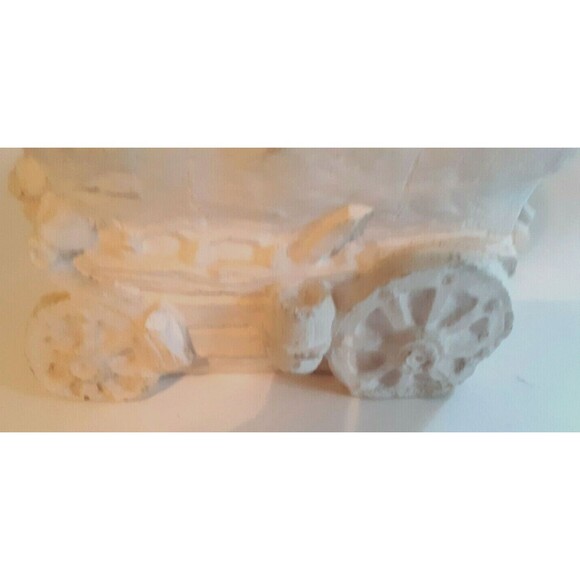 Vtg Craft Ceramic Covered Wagon Planter Unpainted Unglazed Handmade Customizable - Picture 4 of 7